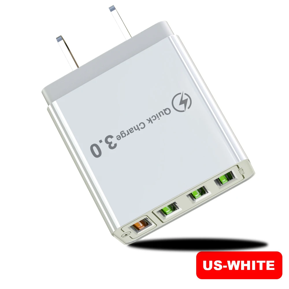 US Plug White 30 Вт Быстрая зарядка 5 в 3.1A QC 3,0 USB зарядное устройство для iPhone X 11pro samsung A50 A30 huawei Xiaomi Note 7 8 Быстрая зарядка настенный адаптер - Тип штекера: US Plug White