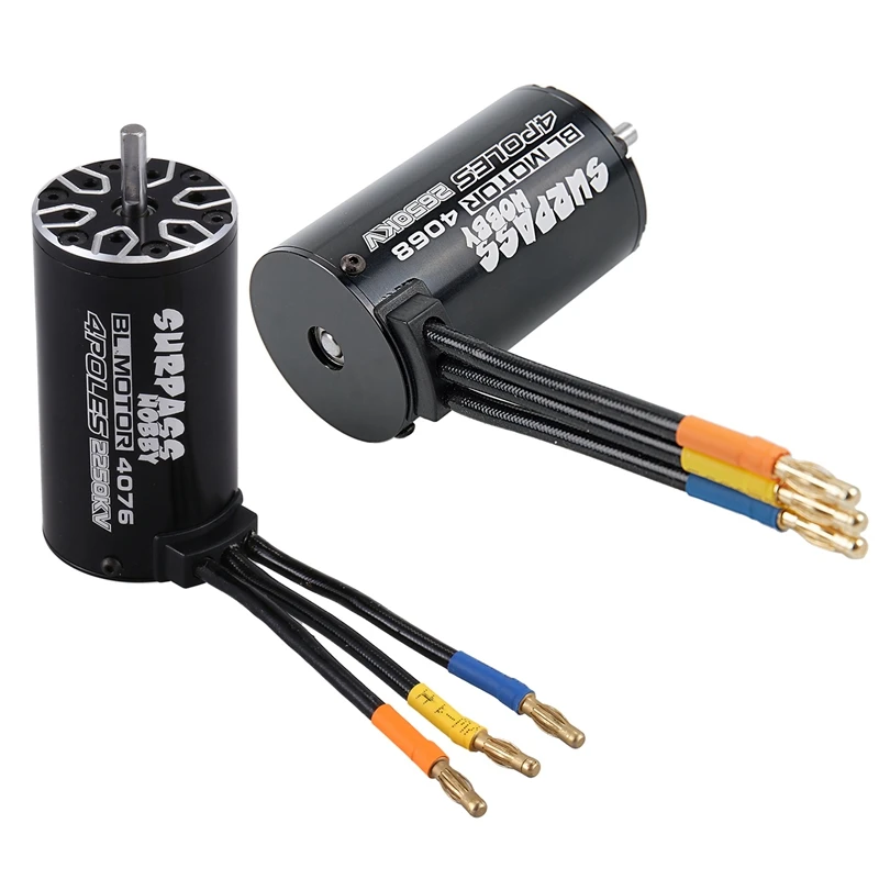 

SURPASS HOBBY 2 Pcs 4P Sensorless Brushless Motor for 1/8 RC : 1 Pcs 4076 2250KV Truck Car Parts with 1 Pcs 4068 2650KV Racing C