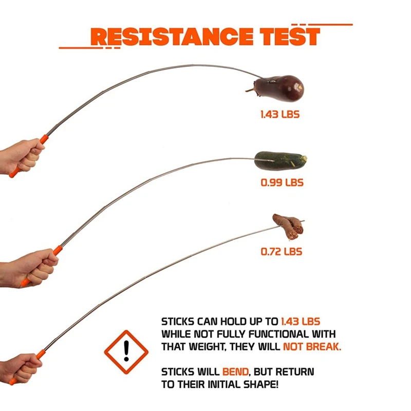5 шт./компл. вилка для барбекю обжарки палочки шпажки телескопическая вращающаяся Вилки Набор посуды для костра Походная посуда Сталь вилочный комплект