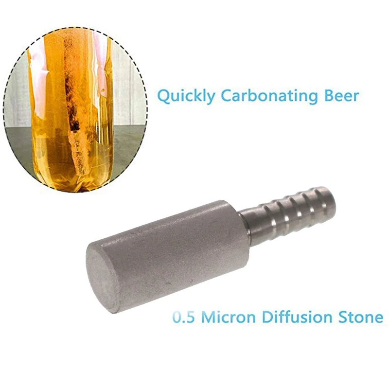 Качественный 2 шт 0,5 камень для диффузии из нержавеющей стали газированный камень с 1/4 дюймовым барбом