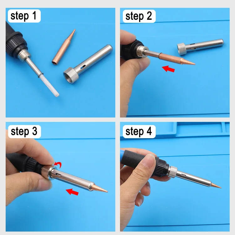 aluminum filler rod 6PCS I+B+K+2.4D+3C+SK Soldering Iron Pure Copper 900M Soldering Iron Head Set Inside Hot Bare Copper Electric Soldering Iron Tip welding rod types