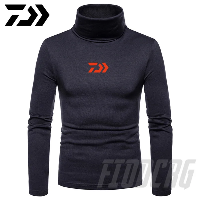 Daiwa Рыбацкая черепаха шеи Skivvy Водолазка Свитера стрейч рубашки топы для мужчин Повседневная зимняя верхняя одежда свитера держать тепло