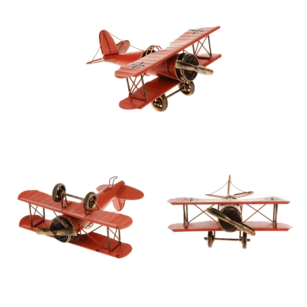 3pcs Vintage Biplane Metal Diecast Model Toy, Desktop Decorations for Home, Office, Study Room, Bookshelf