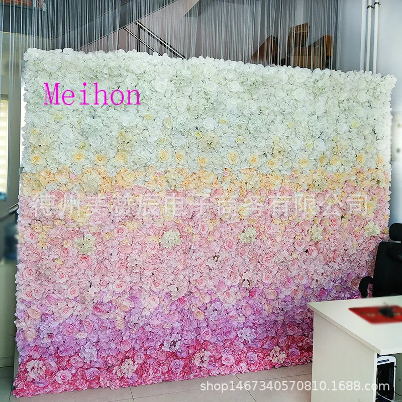 40x60cm Artificial Flower Wall Wedding Decoration Silk Flower Rose Fake Flowers Hydrangea wedding Background flower Panels