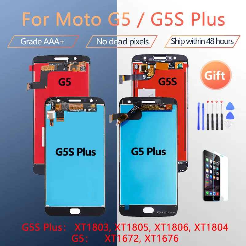 100% протестирован для Motorola Moto G5S Plus G5 ЖК-дисплей сенсорный экран дигитайзер в сборе