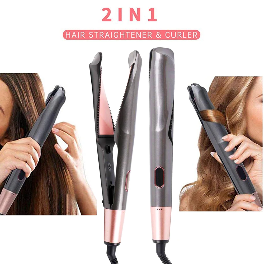 Professional Electric Straightening Iron&Curling Iron Hair Curler 2 in 1 Hair Straightener Ceramic Twisted Flat Irons Styl arzum bellissima creativity glossy straightening irons fast warm up thermal performance professional tourmaline ceramic heating