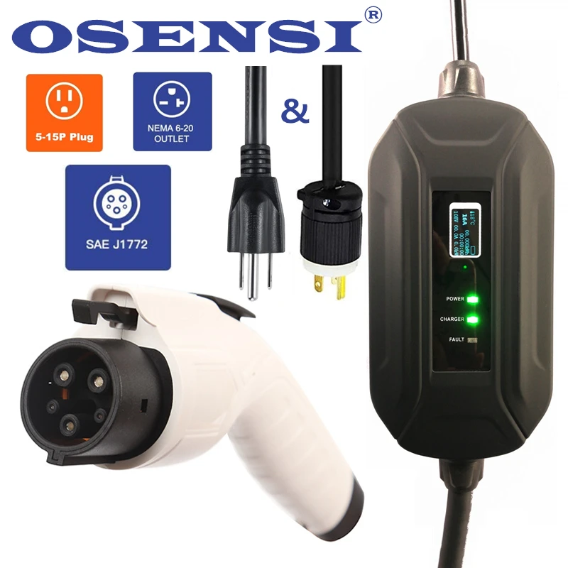 Автомобильное зарядное устройство OSENSI SAE J1772 EVSE электрозарядное EV Level 2 AC 110-250 В 16 А
