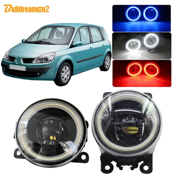 

Buildreamen2 For Renault Scenic II III 2003-2015 Car H11 4000LM LED Bulb Fog Light Kit Angel Eye DRL Daytime Running Light 12V