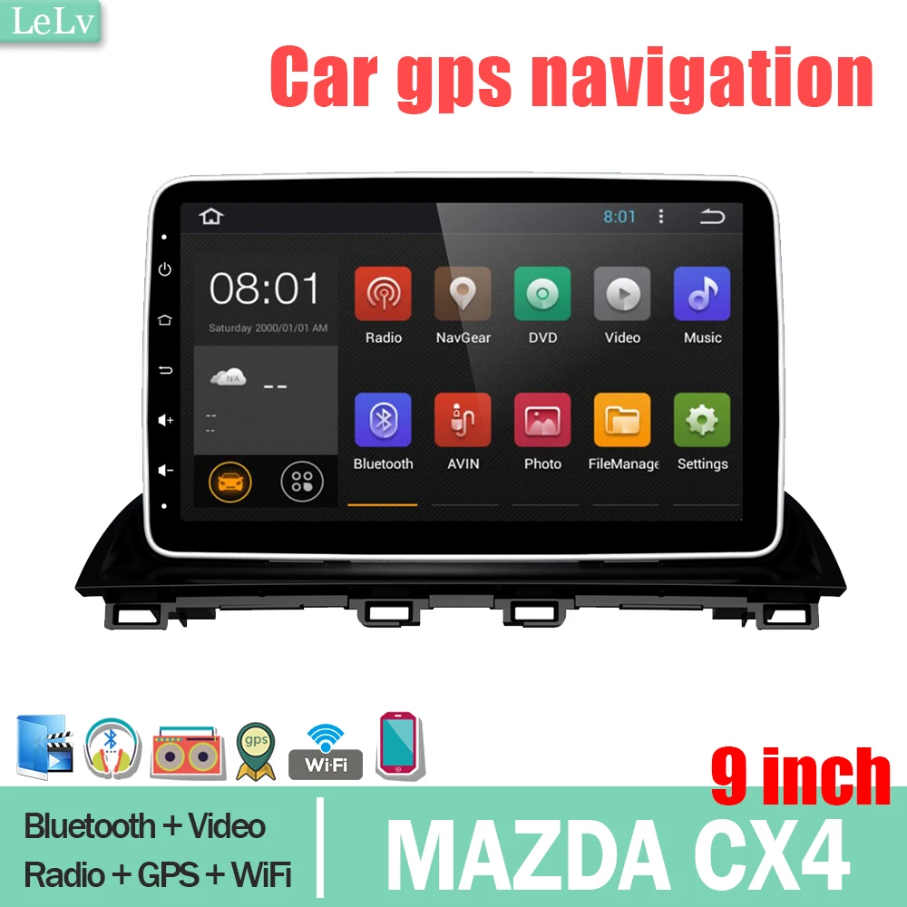 Lelv DVD Автомагнитола android cx4 9 дюймов мультимедийный плеер и carplay монитор gps