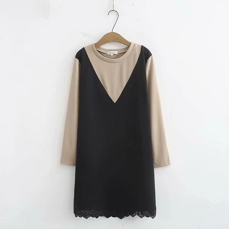 

Plus Size Women's Dress Long Mouths Lent Herf Official Dresses Black Casual Clothes