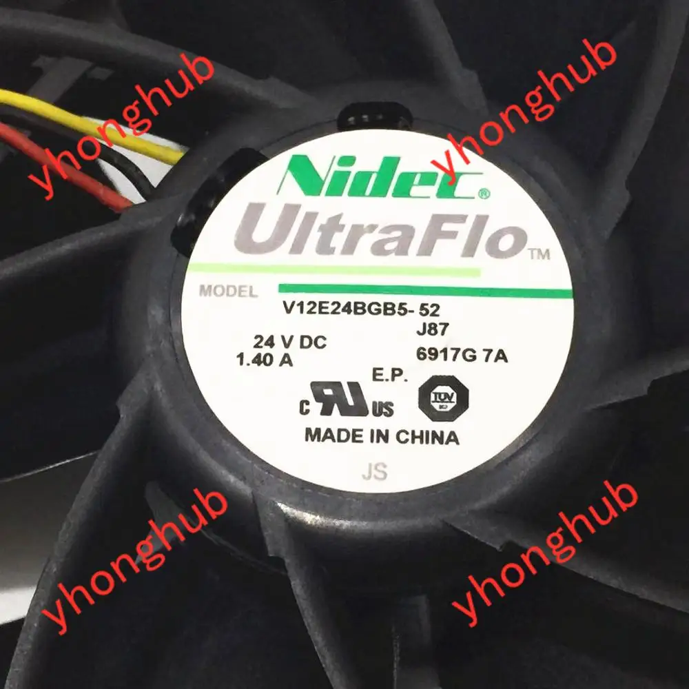 Nidec V12E24BGB5 52 J87 DC 24V 1.40A 120x120x38 мм версия 3 провода Сервер вентилятор