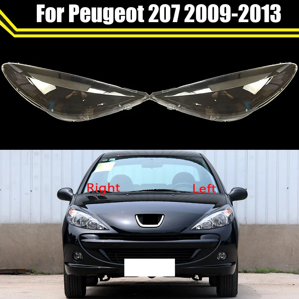 Für Peugeot 207 2009-2013 Auto Zubehör Transparent Lampenschirm  Scheinwerfer Abdeckung Lampe Schatten Scheinwerfer Shell Objektiv Plexiglas  - AliExpress