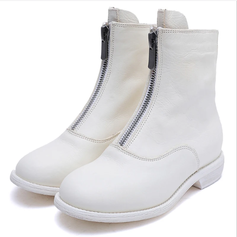 

New Ladies Boots Shoes Zipper Winter Shoes Women Snow Boots Square Heel Women ShoesBotas Femininas De Inverno Cuero Genuino