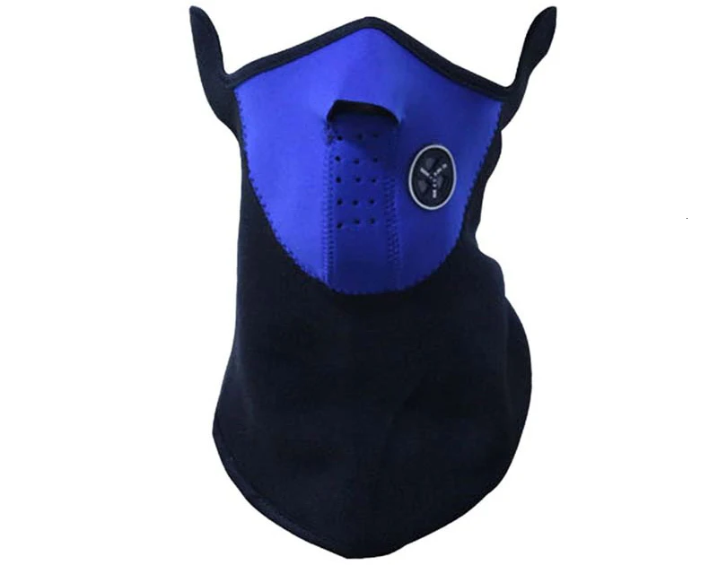 Кожаные Мотоциклетные Перчатки маска для рта и лица крышка флисовая Юнисекс лыжный мото велоспорт теплый зимний шейный спортивный уличный шарф защищающий байкер - Цвет: Blue