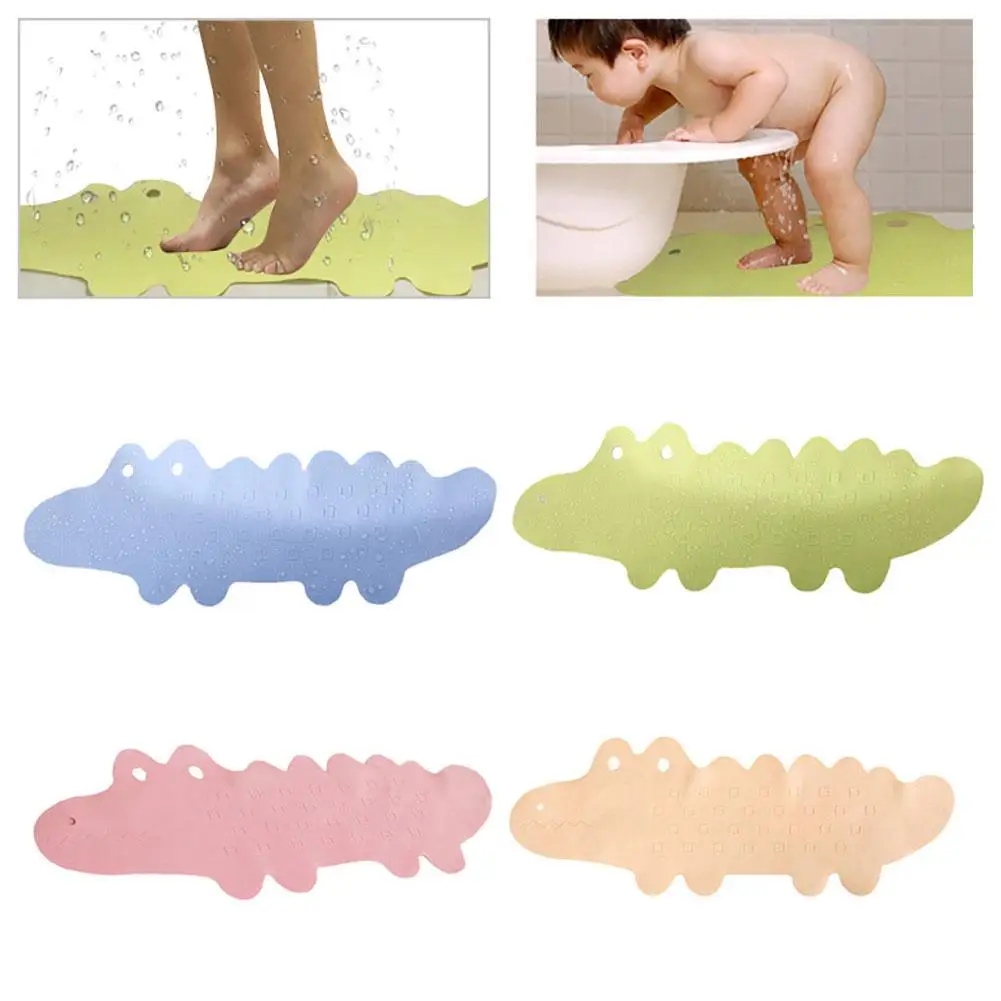 Cute Cartoon Crocodile Antislip Pvc Bath Mat With Sucker Children