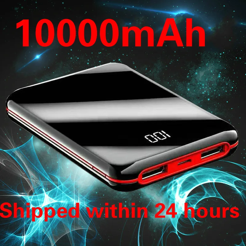 SOODOO 10000 мАч Внешний аккумулятор внешний 2 USB светодиодный портативный мобильный