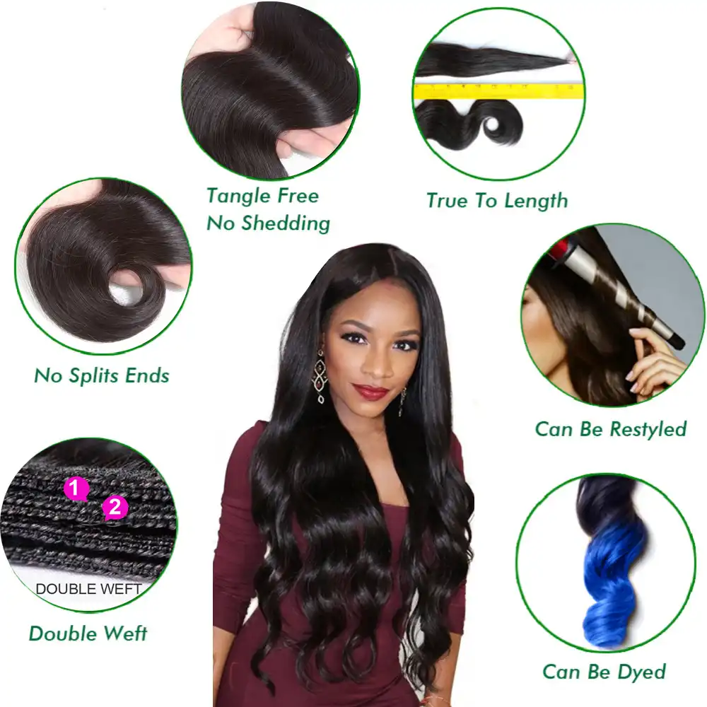 Brazilian Human Hair Weave Brown Bundles 4 2 Body Wave Bundles