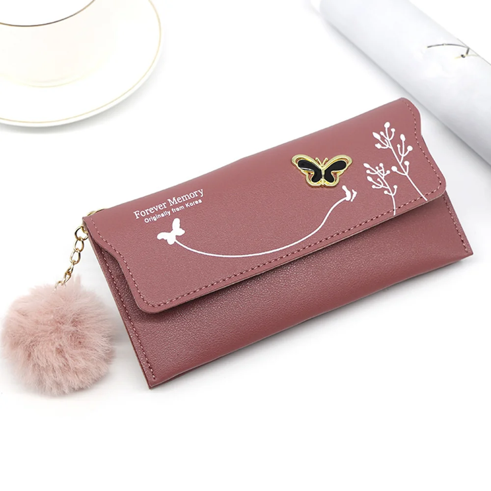 Long Women's Wallet Female Purses Tassel Card Holder Wallets Female PU Leather Clutch Money Bag Pu Leather Wallet