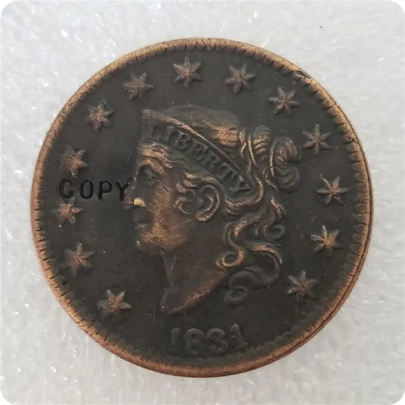 США 1815-1832 коронета головы большие центы имитация монеты - Цвет: 1831