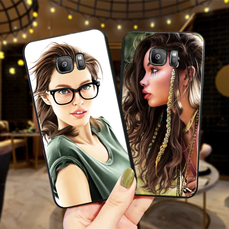 for Samsung A3 A5 A6 A7 A8 A9 A10 A20 A30 A40 A50 A60 Plus Cover pretty girl Silicon Coque Capa | Мобильные телефоны и