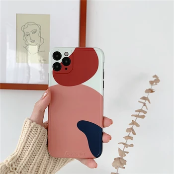 

Fashion Irregular geometry phone case for iPhone 11 Pro max X XR XS MAX case for iPhone 8 7 plus luxury funny Graffiti soft case