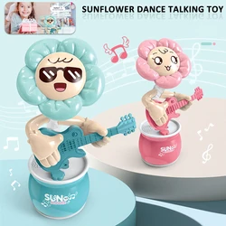 Dancing Sunflower 60 Song Speaker Talking USB Charging Voice Repeat Walking Dancer toy talk  toys for Baby Girl Christmas Gift