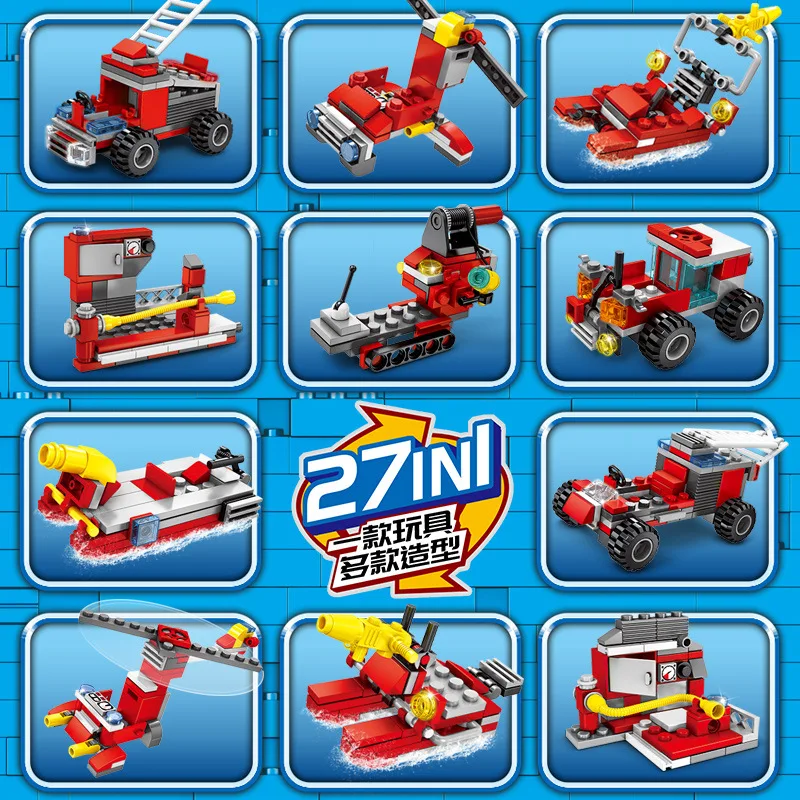 

Baby Semp Firefighting Administration Fire Airplane Rescue Robot Children Educational Building Blocks Toy 603034-603040