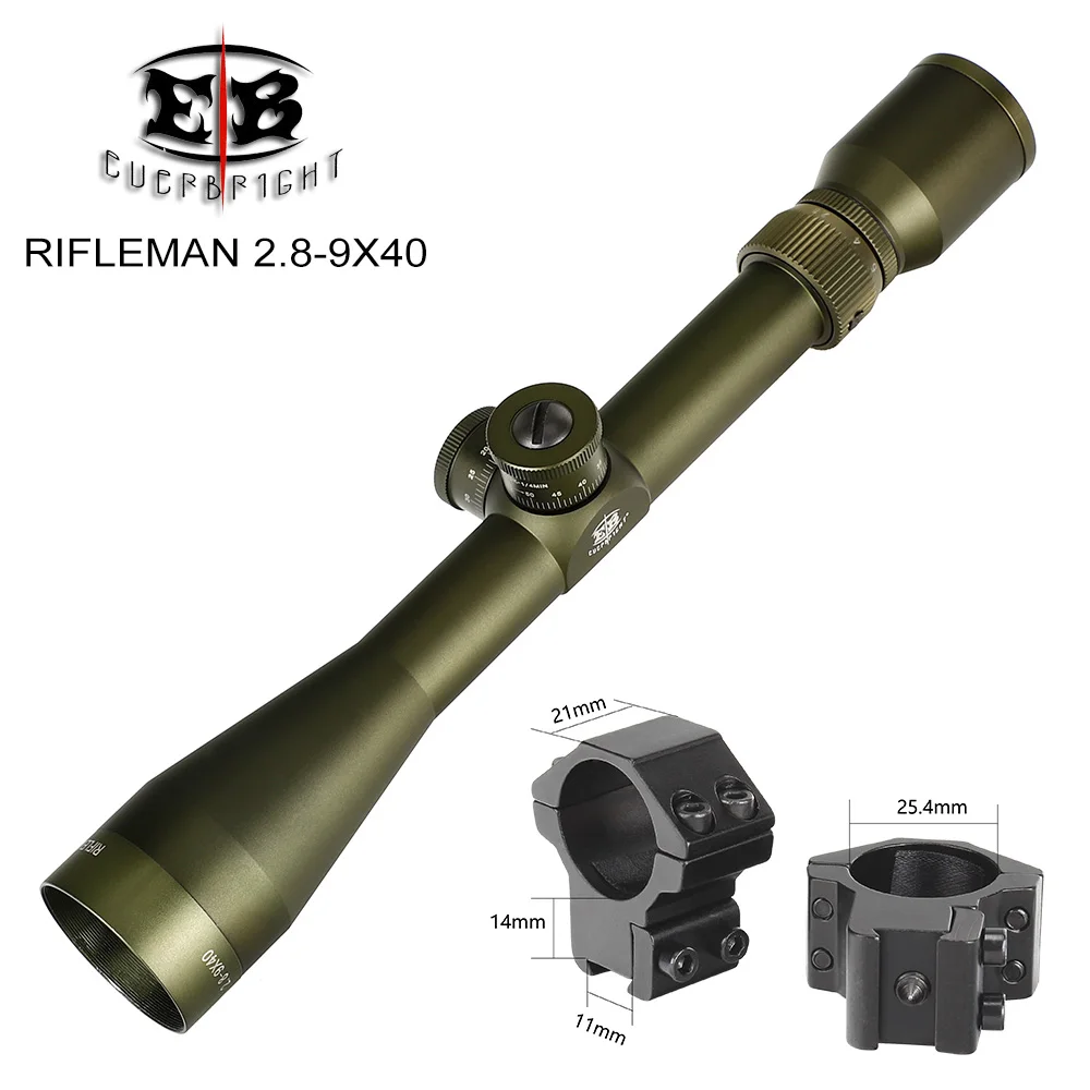 EB RIFLEMAN 2,8-9X40 FFP охотничий прицел первая фокальная плоскость стеклянный гравированный тактический прицел оптические прицелы Сброс блокировки - Цвет: Dovetail Low