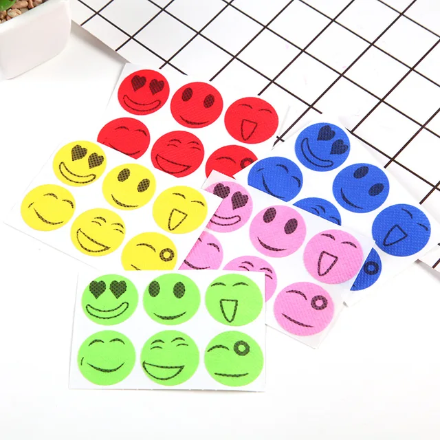 60Db Smiley Mosquito Riellent Patches Matricák Nem Toxikus Tiszta Illóolaj Kemping Utazási Gyermekek Felnőtt Riasztó Matrica - Image 3