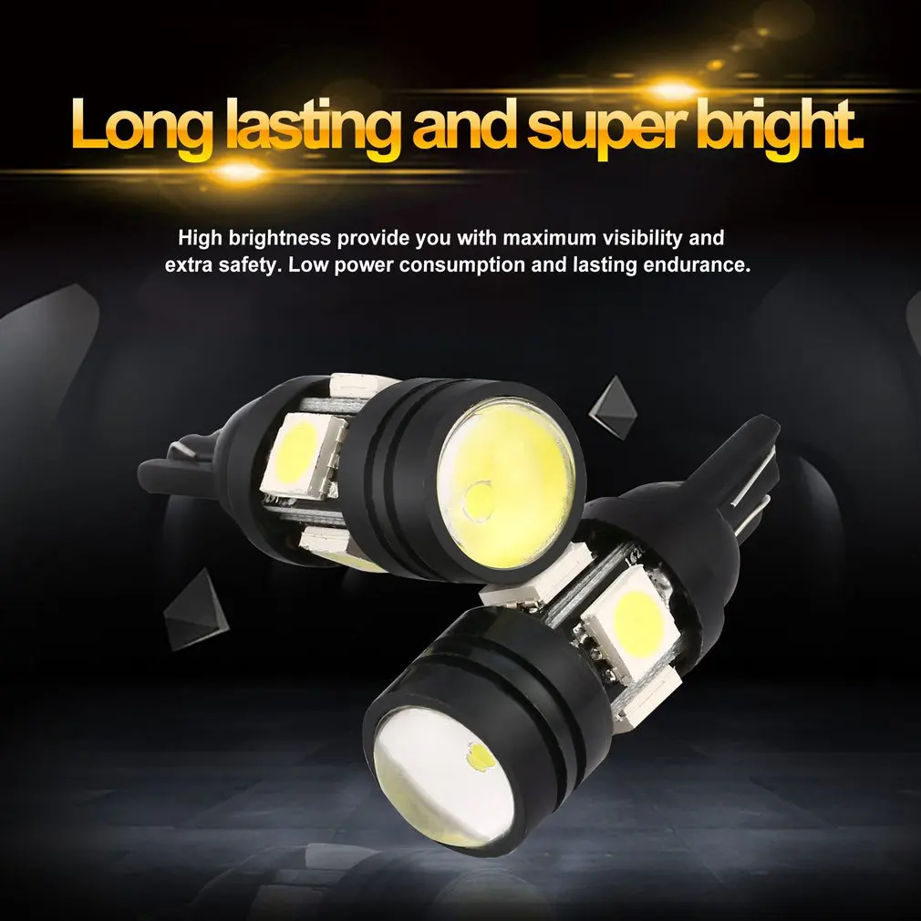 2pcs T10 LED W5W Car LED Fog Light Auto Lamp 12V with Projector Lens for Ford for Focus Interior Packing Car Styling