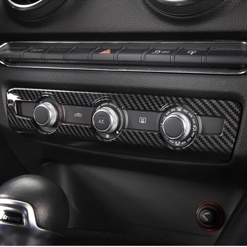 Центральная консоль кондиционера ручка панели Dedcoration Крышка Накладка для Audi A3 8V- ABS углеродное волокно цветной автомобильный Стайлинг
