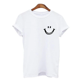 

T shirt women tshirt 2020 summer new Loose Smile White Short Sleeve Girls Top Tee Fashion Female Clothes T-shirts Camisas Mujer