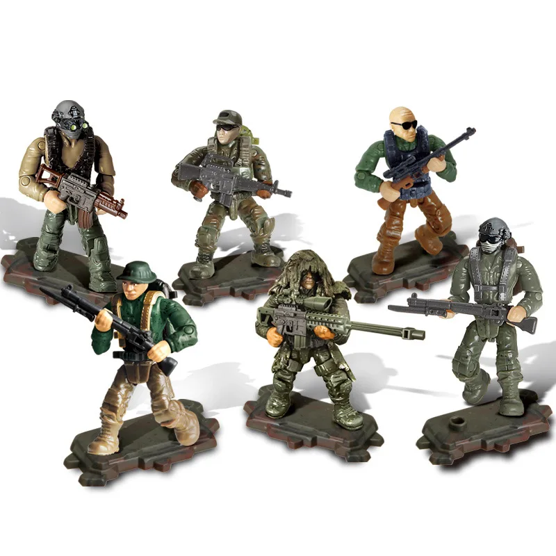 

999 Jungle Military Assembled Doll Toy Mini Doll Ornaments Building Blocks Educational Model Toy Compatible Building Blocks