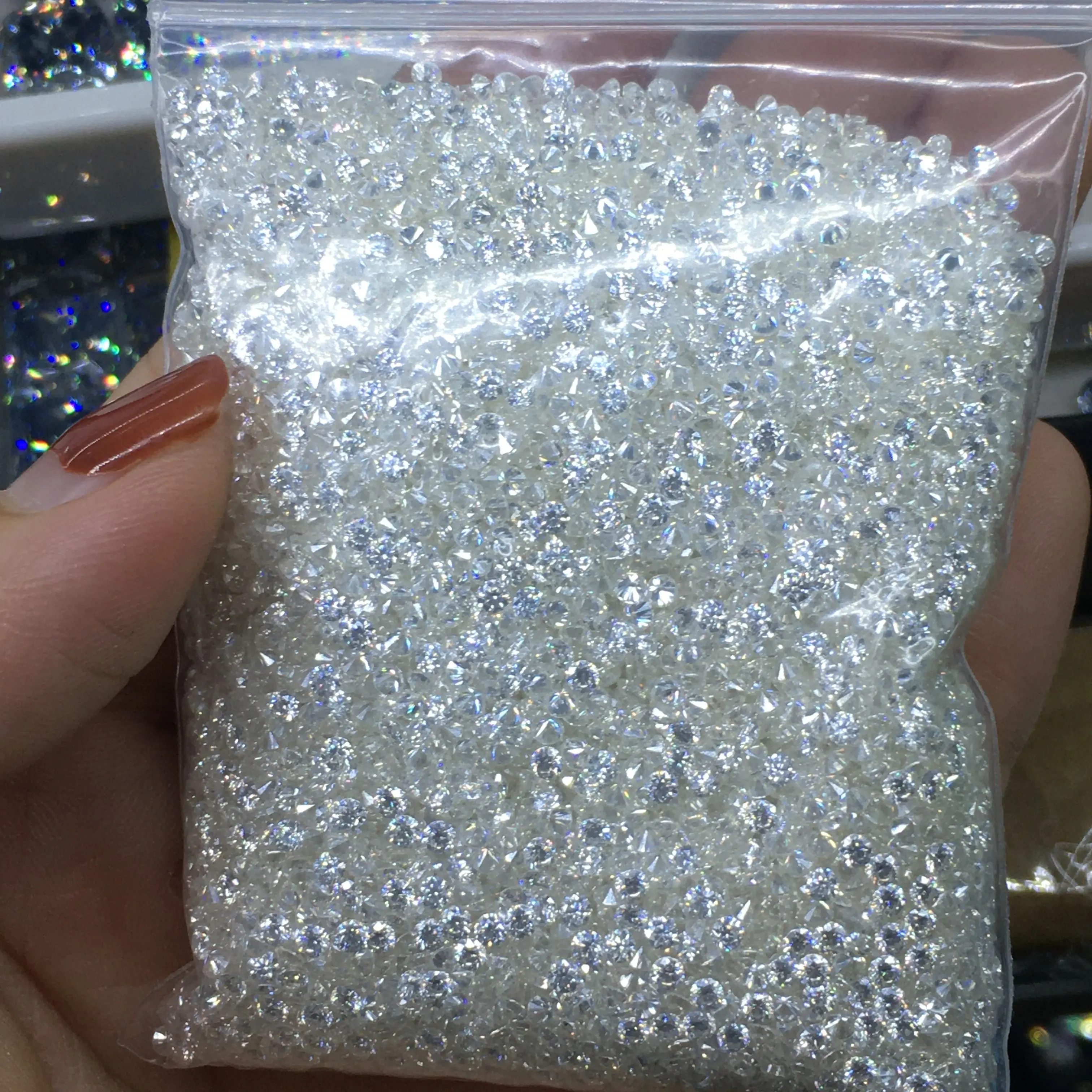 2.4mm 1ct 18pcs D VVS1Professional Moissanite Manufacturer Round Cut Pass Diamond Tester Loose Gemstones Supplier GRA | Украшения и