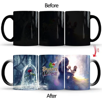 

New 350mL Beauty and the Beast Creative Mug Color Changing Cup Heat Sensitive Ceramic Coffee Tea Milk Mugs Gifts for Your Friend