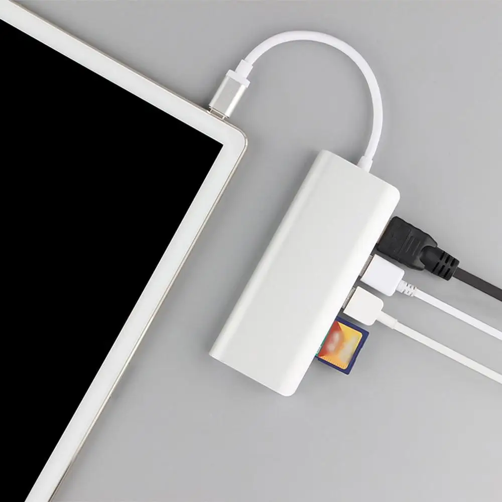 Type C 3,1 зарядка PD RJ45 сетевой порт type-C до 4K HDMI USB3.0 концентратор адаптер конвертер для Mac OS