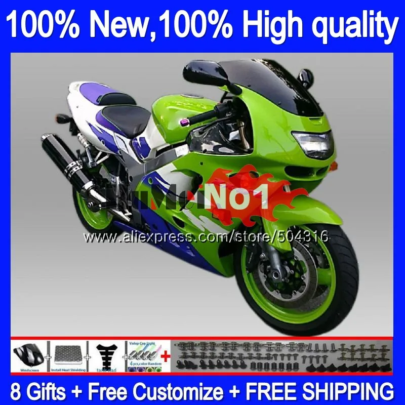 Корпус для KAWASAKI ZX900 900CC ZX9R 94 95 96 97 75MC. 28 ZX 900 9 R 9R CC ZX-9R 1994 1995 1996 1997 Обтекатели зеленого