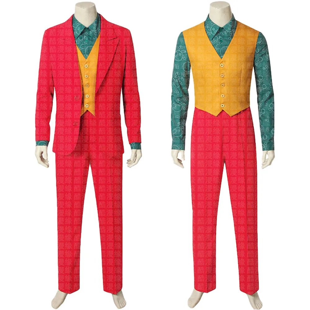 cosplay Movie Joker Joaquin Phoenix Arthur Fleck Costume red Suits Halloween Mask wigs for woman man kids