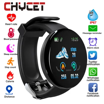 Умные часы с Bluetooth 2019, мужские и женские круглые умные часы с артериальным давлением, водонепроницаемые спортивные часы с трекером, WhatsApp для .