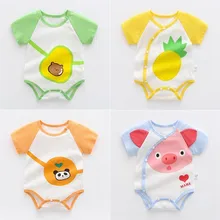 

2021 Summer Newborn Baby Clothes For Girls Soft Cotton Twin Baby Boy Bodysuit Cartoon Short Sleeve Infant 0-24m Jumpsuits Outfit