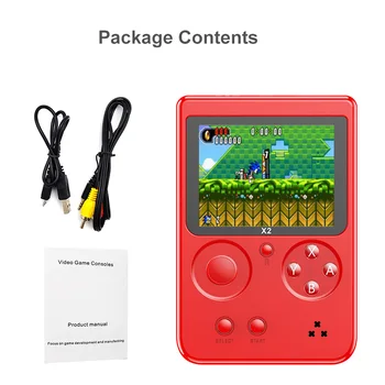 

561-X2 Consoles Nostalgic Handheld Game Console Built-in 2500 NES FC GBA Games 2.8 Inch LCD Children Birthday Gift