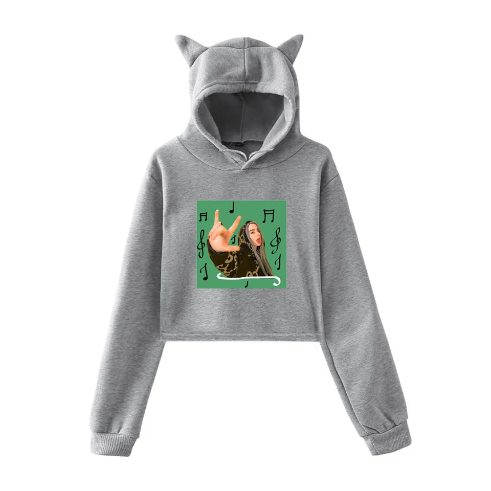 902-7 Короткие толстовки Billie Eilish, Женская Толстовка Harajuku, худи, Розовый пуловер, одежда для девочек, уличная одежда, женские топы с длинным рукавом - Цвет: 902-7