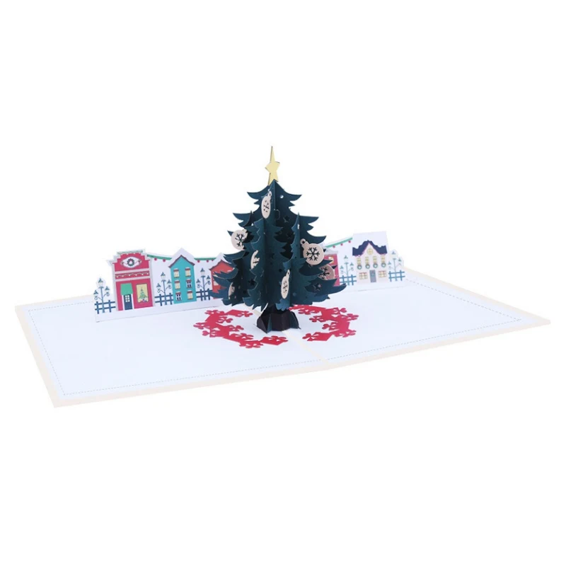  Christmas Card 3D Pop Up Christmas Tree Gift Card Happy Holiday Card Invitation Gift Product - 4000379541773