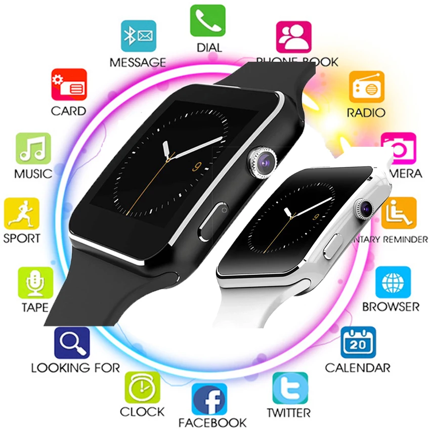 

Smart watch X6 support SIM TF card Women Smartwatch Bluetooth men with camera touch screen for IPhone Xiaomi Huawei Android IOS