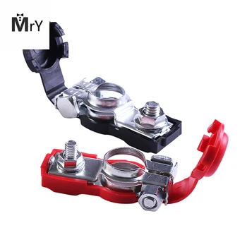 

1 Pair Car Battery Cable Terminal Connector Clamp Clips with Plastic Protect Cover Applicated in Car,Van More