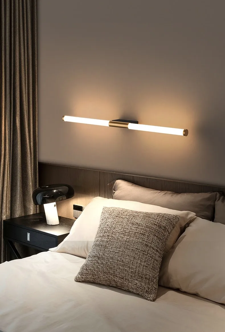 bedside wall lamps Long Wall Light Led Modern Simplicity 9W 12W 39CM 49CM 110V 220V Living Room Bedside Bedroom Stairs Aisle Hotel Tube Light plug in wall lights