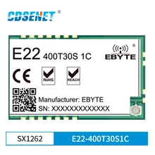 

SX1262 LoRa Wireless Module 433Mhz 30dBm CDSENET E22-400T30S1C10km Long Range Small Size Low Power Consumption Transceiver