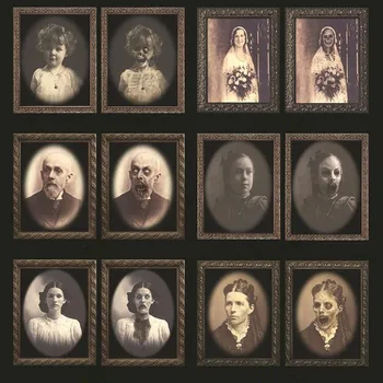

38x25cm Horror 3D Changing Face Picture Frame Haunted House Prop Photo Frame Party DIY home decor