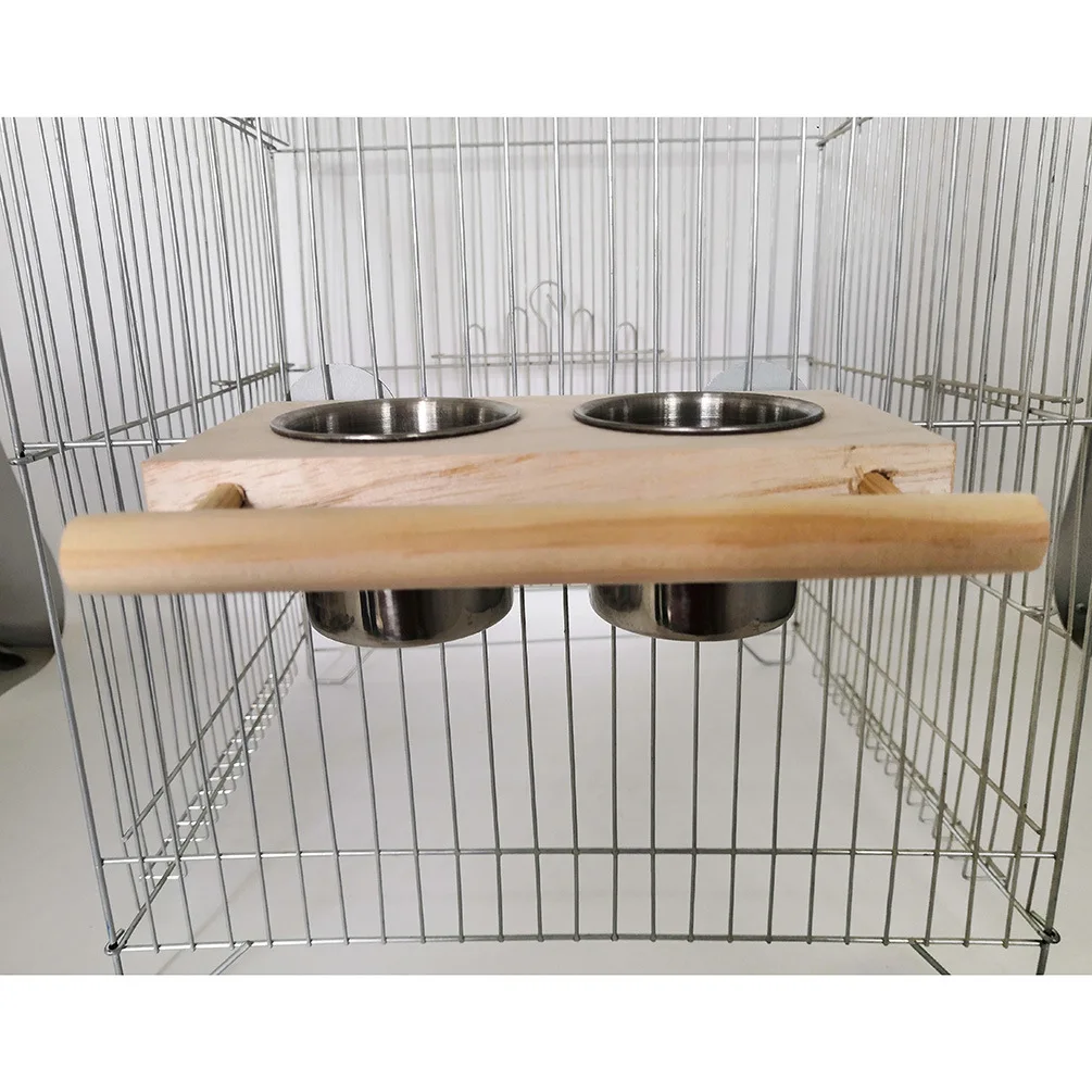 Parrot Stainless Steel Food Container Food Trough Cup Bird Feeder Bowl Drinking Bowl Water Cup With Bracket Bird Supplies