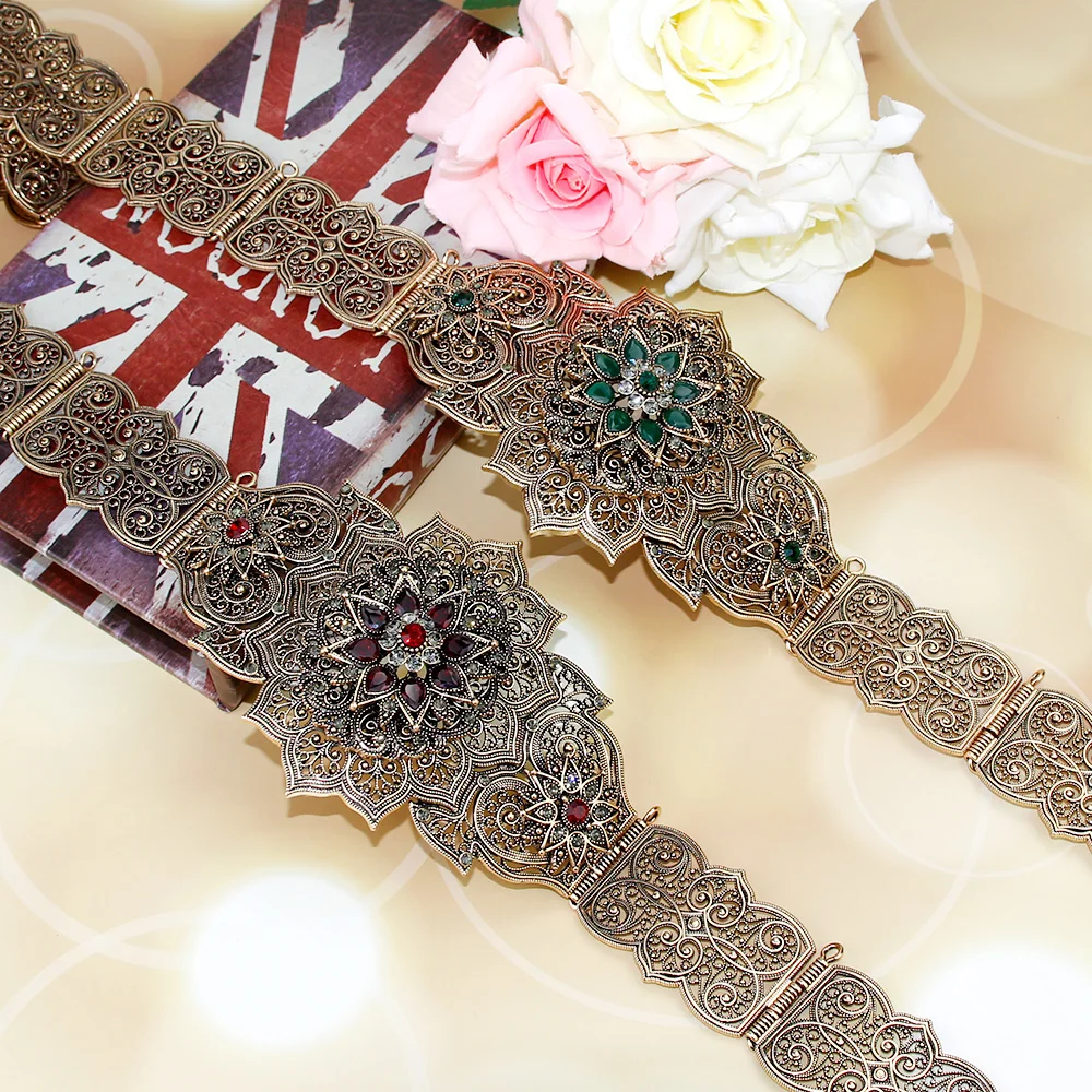 US $22.00 Sunspicems Old Gold Color Moroccan Belt For Woemn Traditional European Wedding Jewelry Waist Link Chain